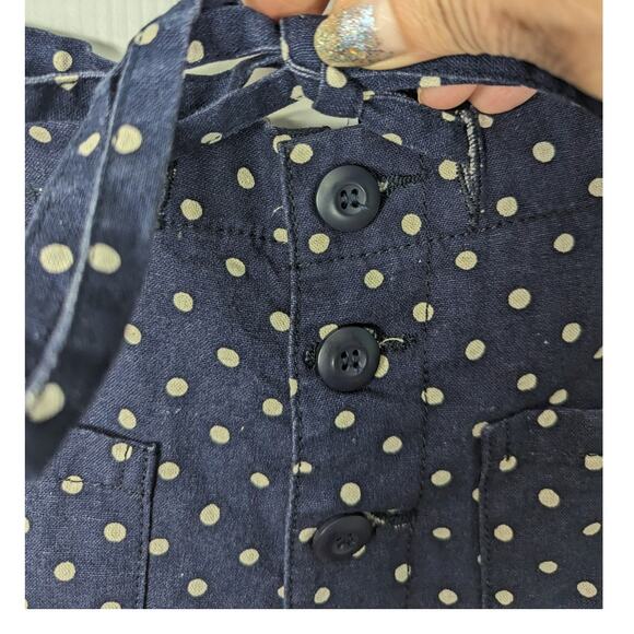 NSF Carlson Pant Drop Crop Navy White Polka Dot Drawstring Waist Crop NWT M - Picture 7 of 11